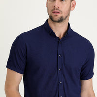 Açık Lacivert Polo Yaka Regular Fit Düğmeli Tişört