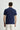 Koyu Lacivert Polo Yaka Slim Fit Dar Kesim Nakışlı Pamuk Tişört