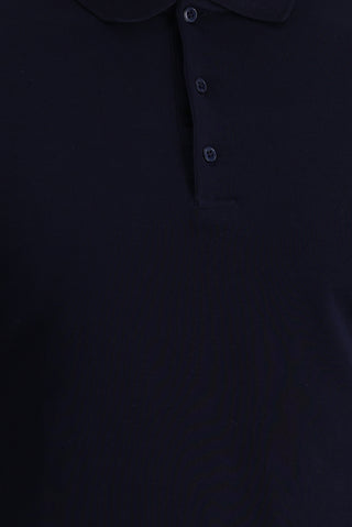  Siyah Lacivert Polo Yaka Slim Fit Dar Kesim Nakışlı Pamuk Tişört