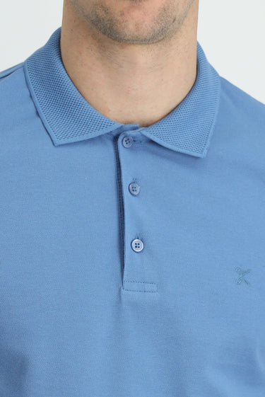 Koyu Havacı Polo Yaka Slim Fit Dar Kesim Nakışlı Pamuk Tişört