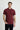 Koyu Bordo Polo Yaka Slim Fit Dar Kesim Nakışlı Pamuk Tişört