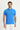 Su Mavisi Polo Yaka Slim Fit Dar Kesim Nakışlı Pamuk Tişört