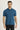 Orta Petrol Polo Yaka Slim Fit Dar Kesim Nakışlı Pamuk Tişört