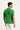 Çimen Yeşili Polo Yaka Slim Fit Dar Kesim Nakışlı Pamuk Tişört