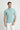 Su Yeşili Polo Yaka Slim Fit Dar Kesim Nakışlı Pamuk Tişört