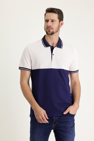  Pembe Polo Yaka Slim Fit Dar Kesim Desenli Pamuk Tişört