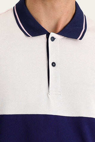  Pembe Polo Yaka Slim Fit Dar Kesim Desenli Pamuk Tişört