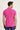 Fuşya Polo Yaka Slim Fit Dar Kesim Desenli Pamuk Tişört