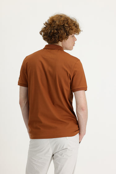 Tarçın  Polo Yaka Slim Fit Dar Kesim Baskılı Tişört