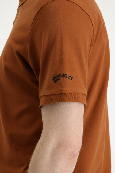 Tarçın  Polo Yaka Slim Fit Dar Kesim Baskılı Tişört