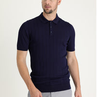 Koyu Lacivert Polo Yaka Slim Fit Dar Kesim Tişört