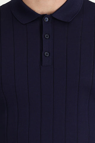  Koyu Lacivert Polo Yaka Slim Fit Dar Kesim Tişört
