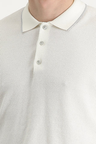  Ekru Polo Yaka Slim Fit Dar Kesim Tişört