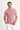 Orta Pembe Polo Yaka Slim Fit Dar Kesim Desenli Tişört