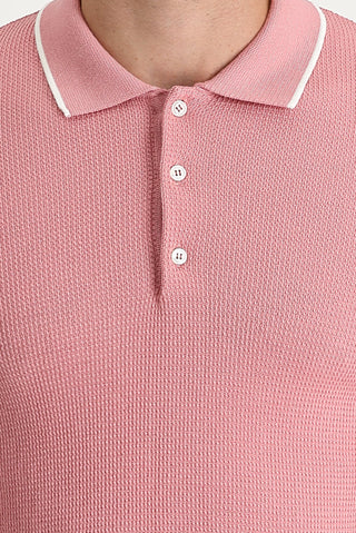  Orta Pembe Polo Yaka Slim Fit Tişört