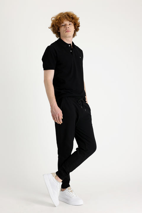Siyah Slim Fit Dar Kesim Sweatpant / Eşofman Altı