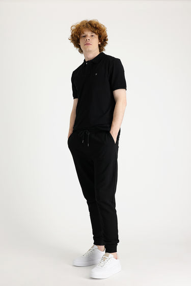 Siyah Slim Fit Dar Kesim Sweatpant / Eşofman Altı