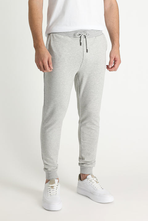Orta Gri Melanj Slim Fit Dar Kesim Pamuklu Sweatpant / Eşofman Altı