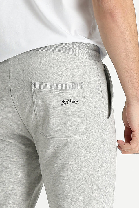 Orta Gri Melanj Slim Fit Dar Kesim Pamuklu Sweatpant / Eşofman Altı