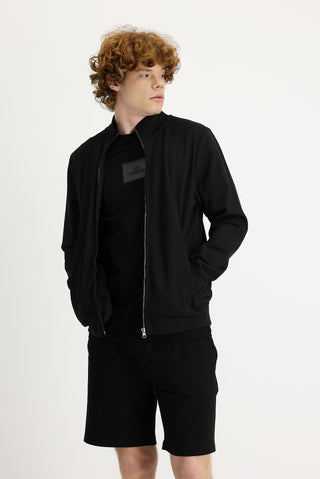 Siyah Yarım Balıkçı Yaka Fermuarlı Sweatshirt