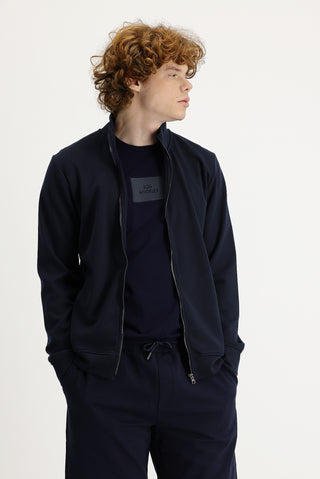  Orta Lacivert Yarım Balıkçı Yaka Fermuarlı Sweatshirt