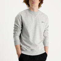 Orta Gri Melanj Bisiklet Yaka Slim Fit Dar Kesim Baskılı Sweatshirt