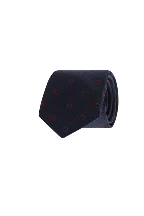 Medium Navy Patterned Tie
