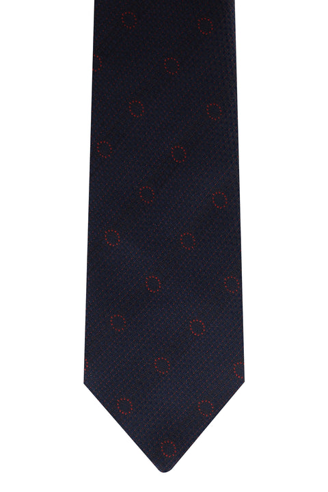 Medium Navy Patterned Tie