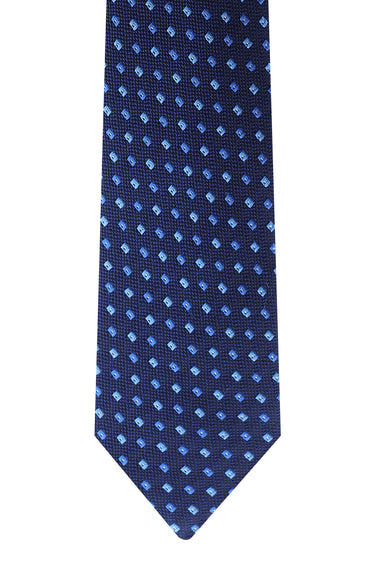 Orta Lacivert Desenli Kravat