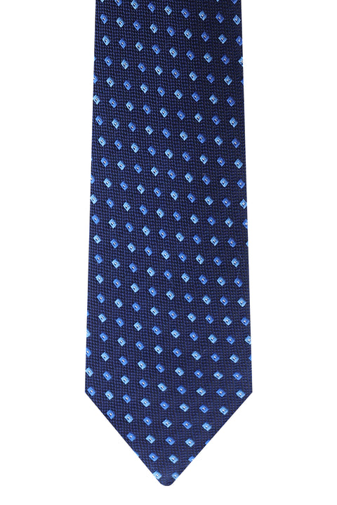 Orta Lacivert Desenli Kravat