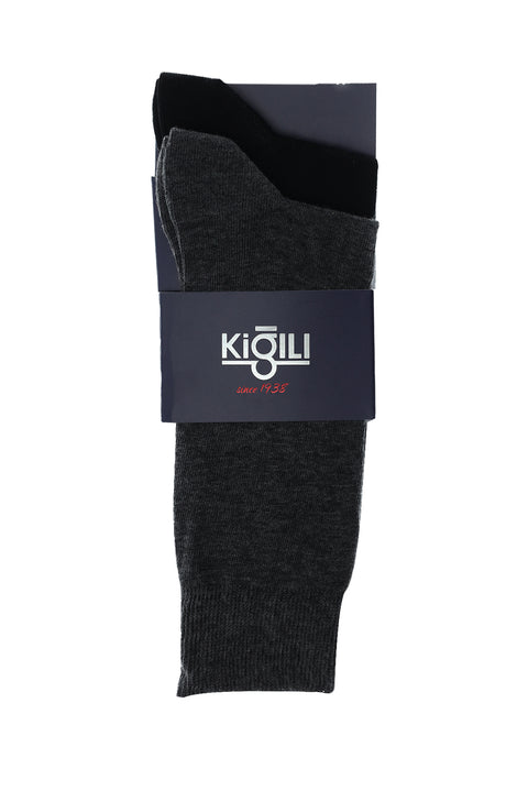 Medium Gray 2-Pack Plain Socks Set