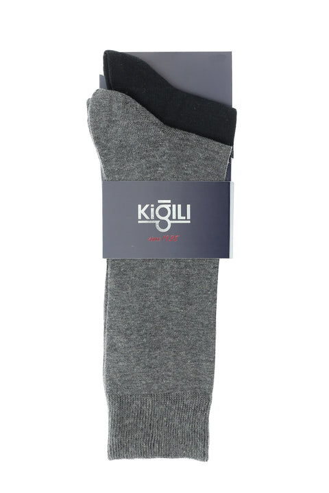 Medium Gray 2-Pack Plain Socks Set