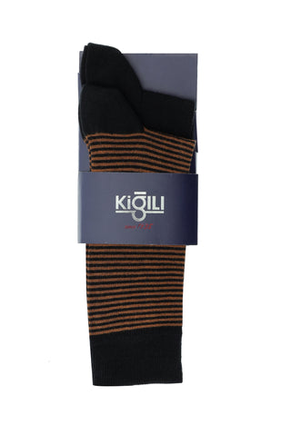  Koyu Siyah 2'li Desenli Pamuklu Çorap Seti