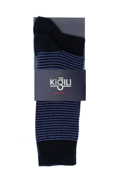 Açık Lacivert 2'li Desenli Çorap Seti