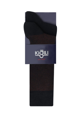  Koyu Siyah 2'li Desenli Çorap Seti