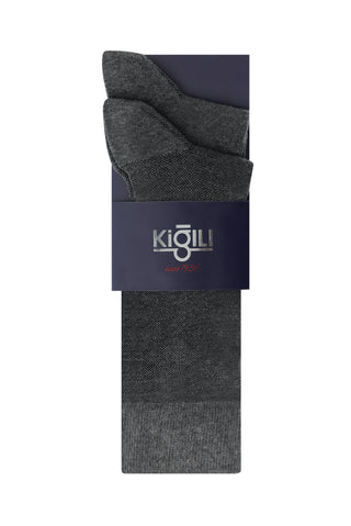  Orta Füme 2'li Desenli Çorap Seti