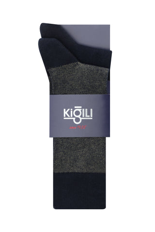  Açık Lacivert 2'li Desenli Çorap Seti