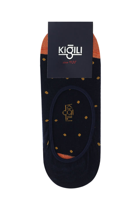 Orta Lacivert 2'li Desenli Pamuklu Loafer Çorap Seti