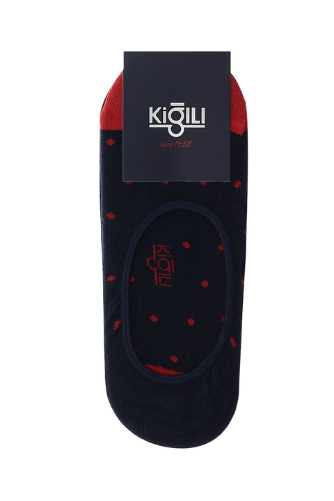 Koyu Lacivert 2'li Desenli Pamuklu Loafer Çorap Seti