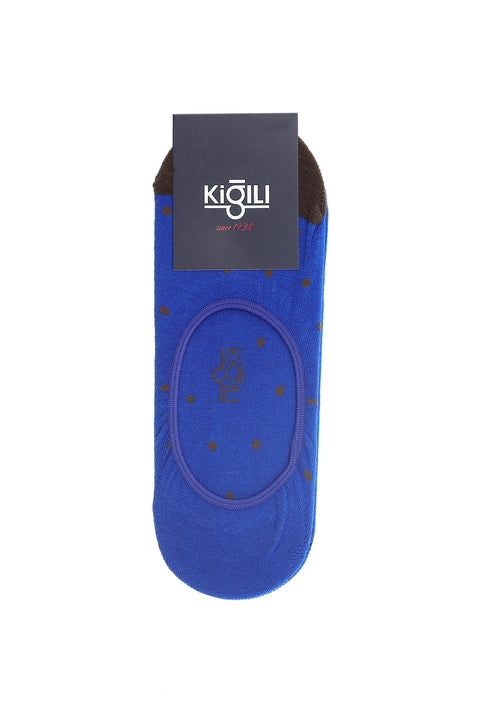 Saks Mavi 2'li Desenli Pamuklu Loafer Çorap Seti