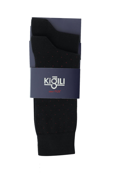 Siyah 2'li Desenli Çorap Seti