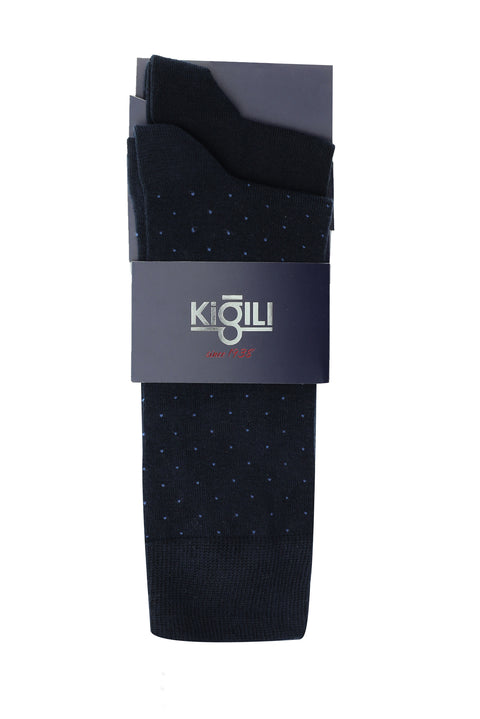 Açık Lacivert 2'li Desenli Çorap Seti