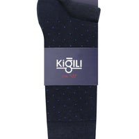 Orta Lacivert 2'li Desenli Çorap Seti