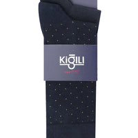 Orta Lacivert 2'li Desenli Çorap