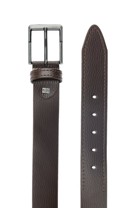 Koyu Kahve Spor Deri Kemer