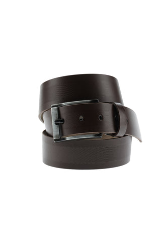  Koyu Kahve Spor Desenli Deri Kemer