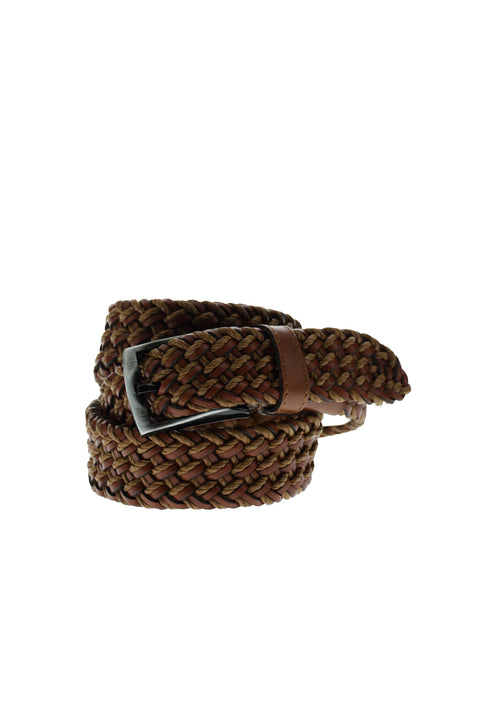 Tan Knit Sport Leather Belt