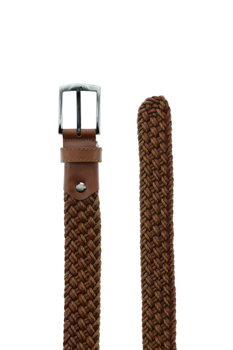 Tan Knit Sport Leather Belt