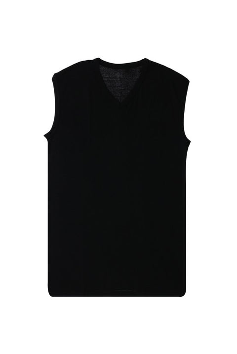 Siyah 2'li V Yaka Pamuk Atlet Seti