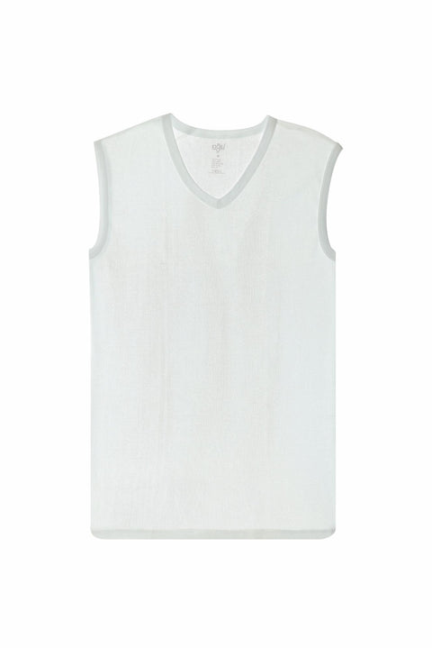 Beyaz 2'li Pamuk V Yaka Atlet Seti